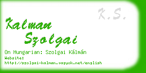 kalman szolgai business card
