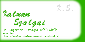 kalman szolgai business card